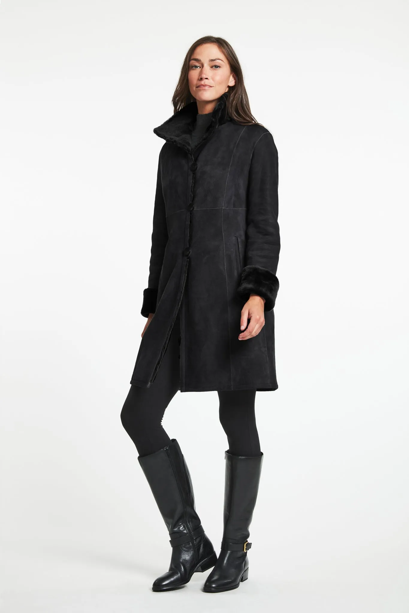 #8194 Great Fitted Shearling Coat