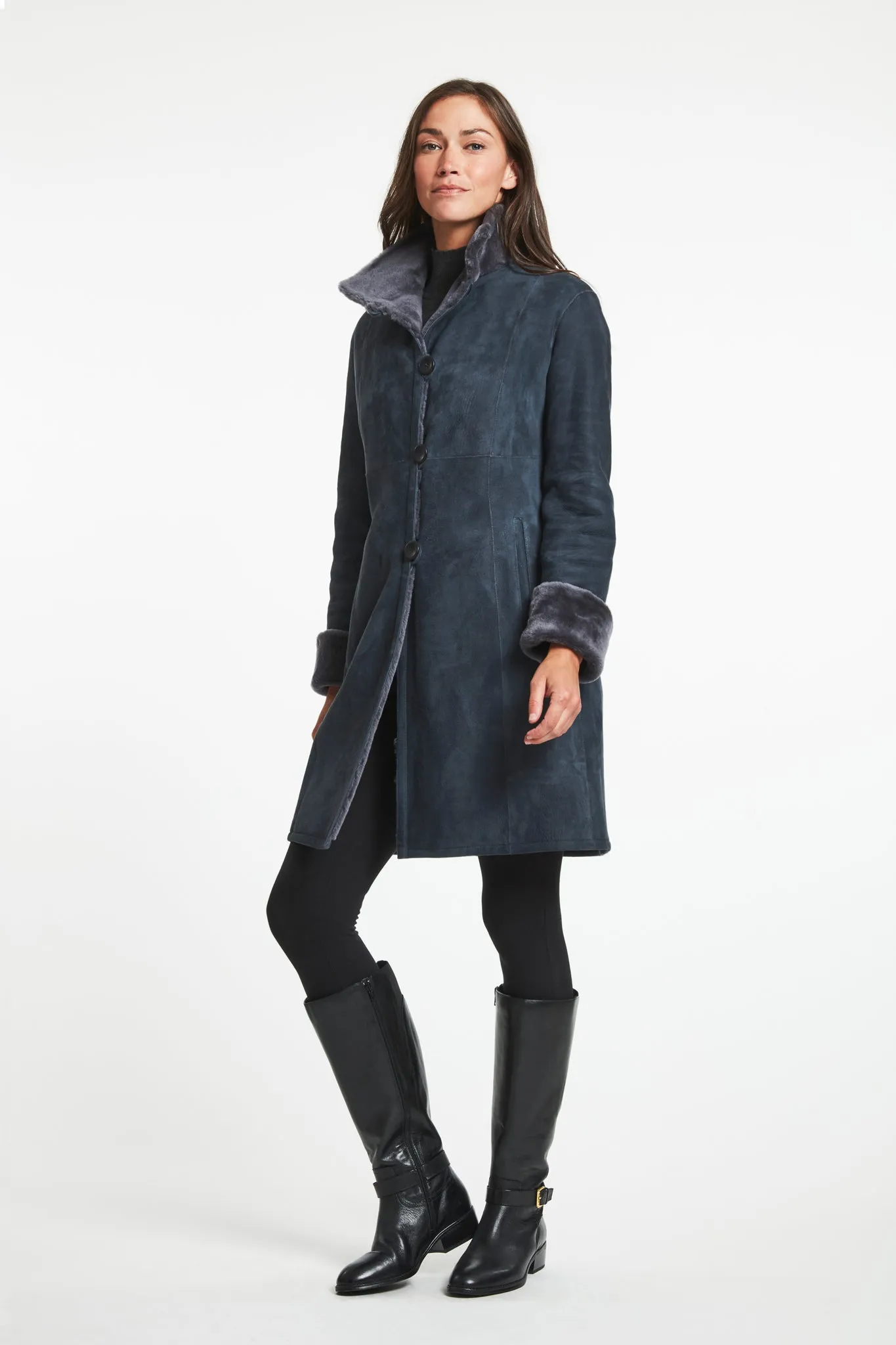 #8194 Great Fitted Shearling Coat