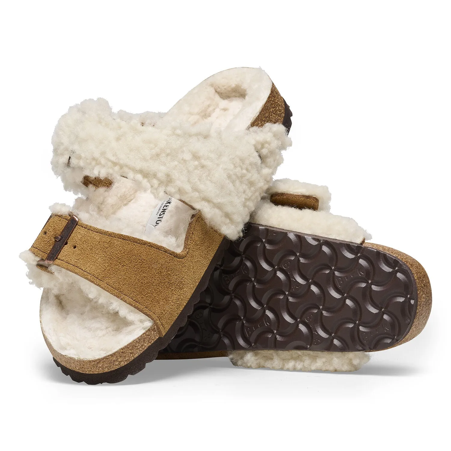 Arizona Suede Leather/Shearling Teddy Split in Mink