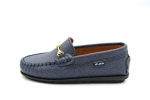 Atlanta Mocassin  Navy Saffiano Loafer With Bit 003