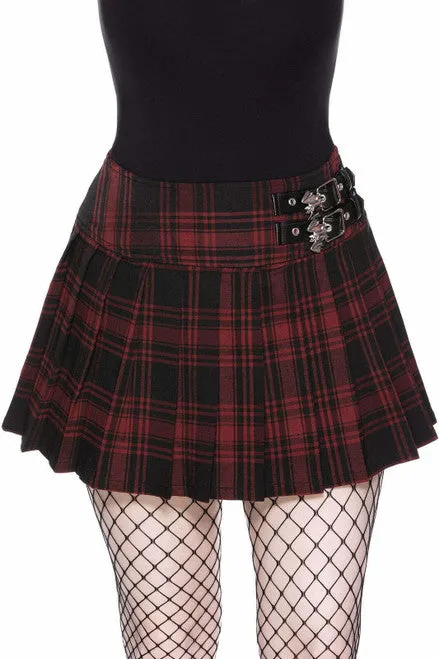 Bad Girl Skirt Red Tartan Plaid