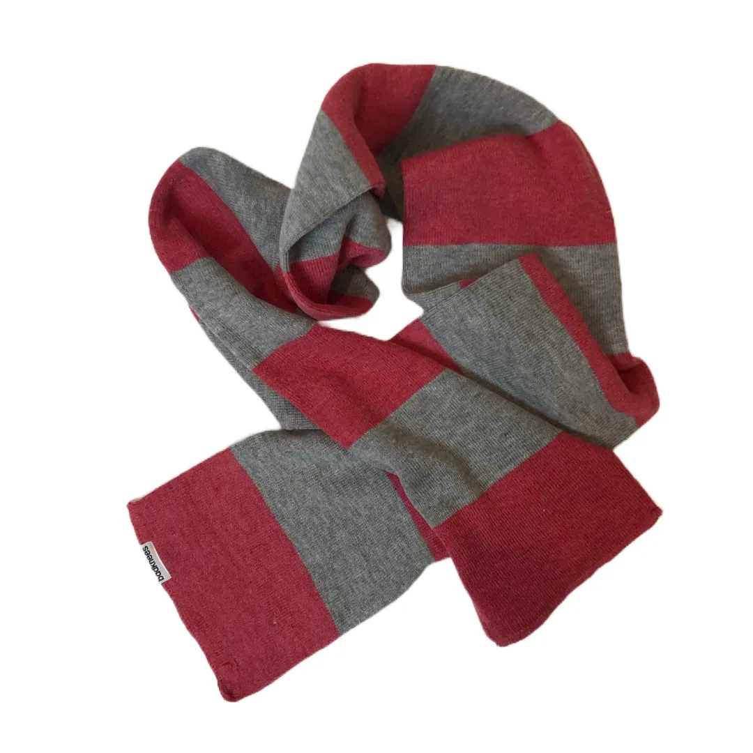 Badknees Scarf- Grey and Red