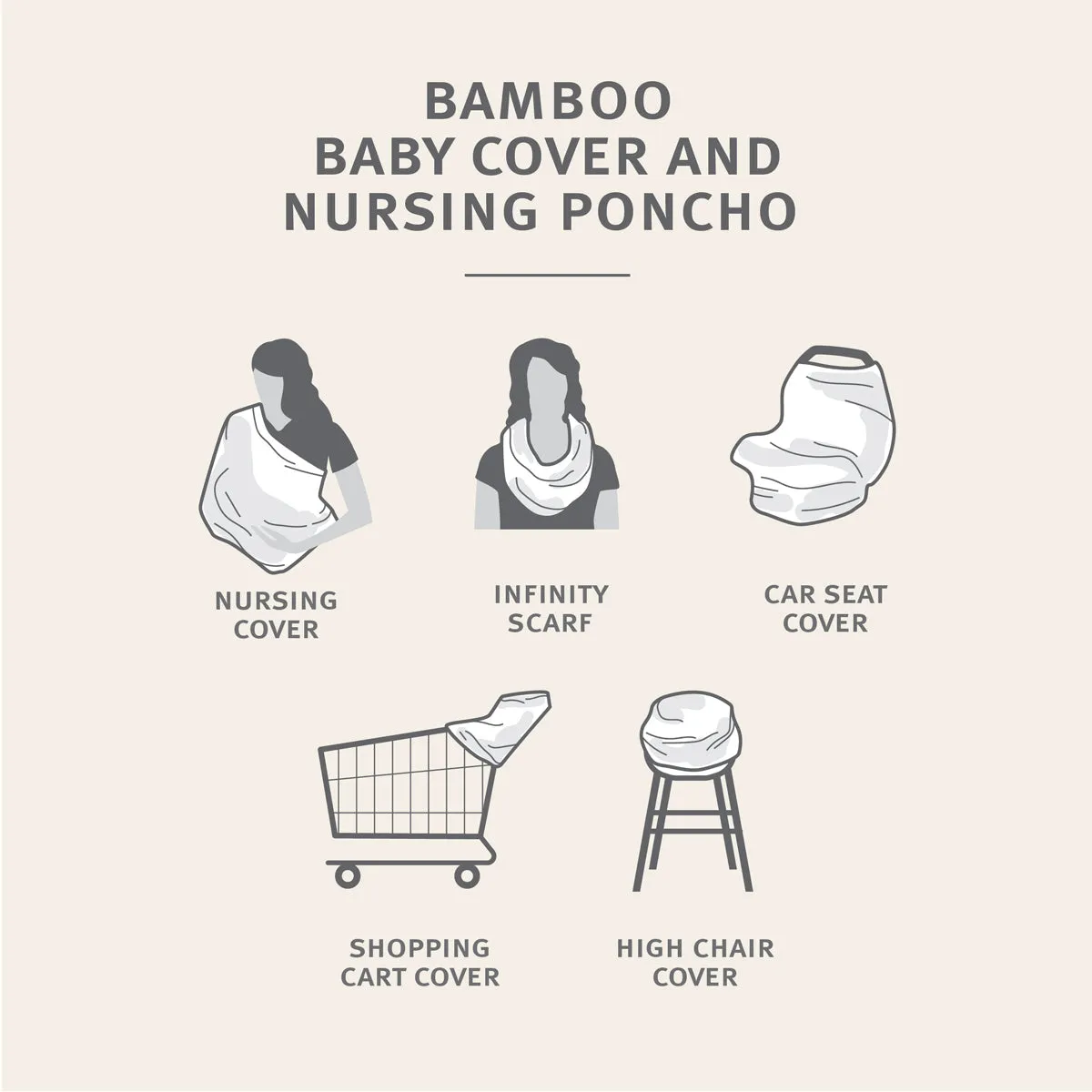 Bamboo Baby Cover & Nursing Poncho (Origami Print)