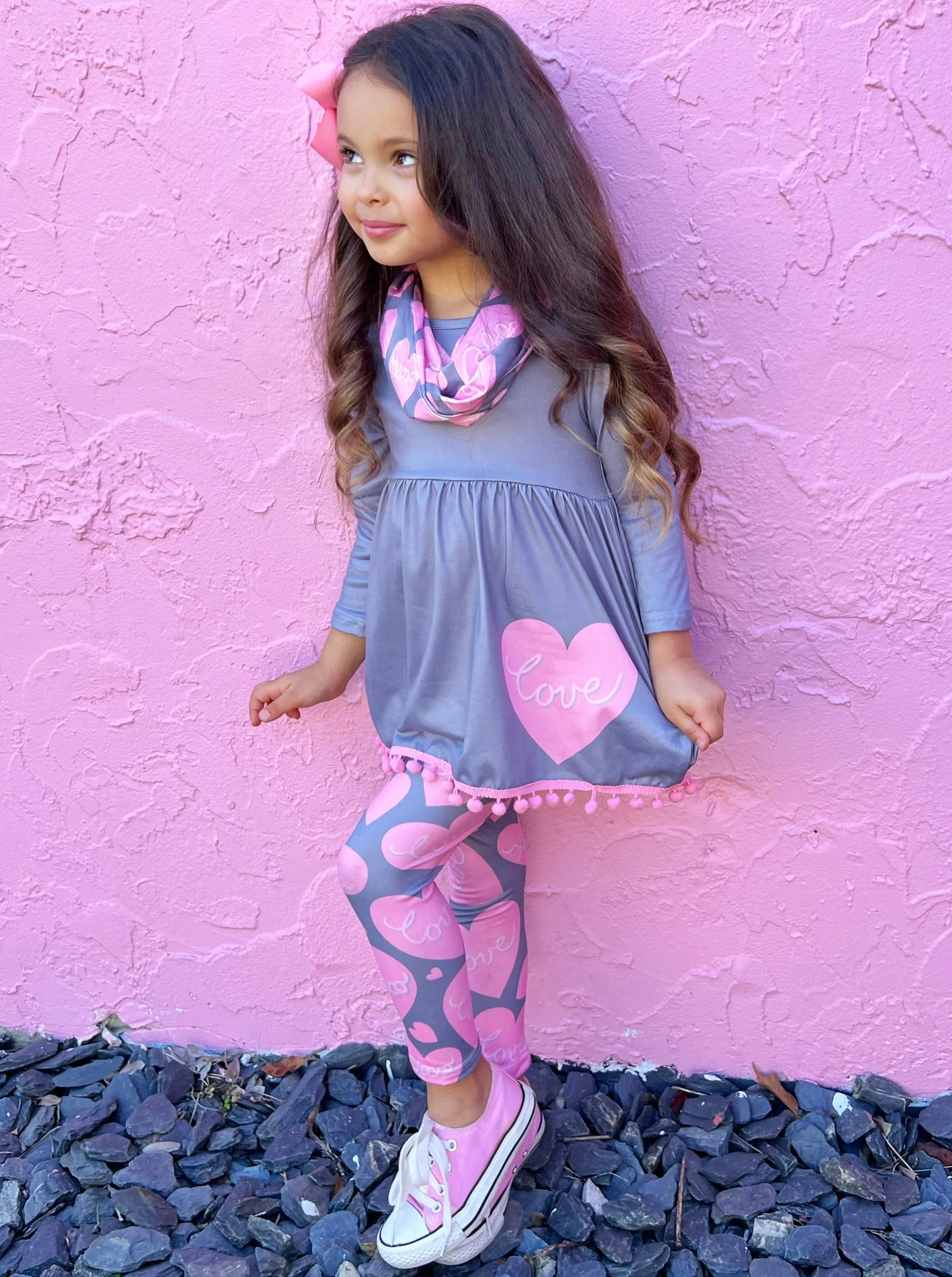 Big Heart Tunic, Scarf and Legging Set