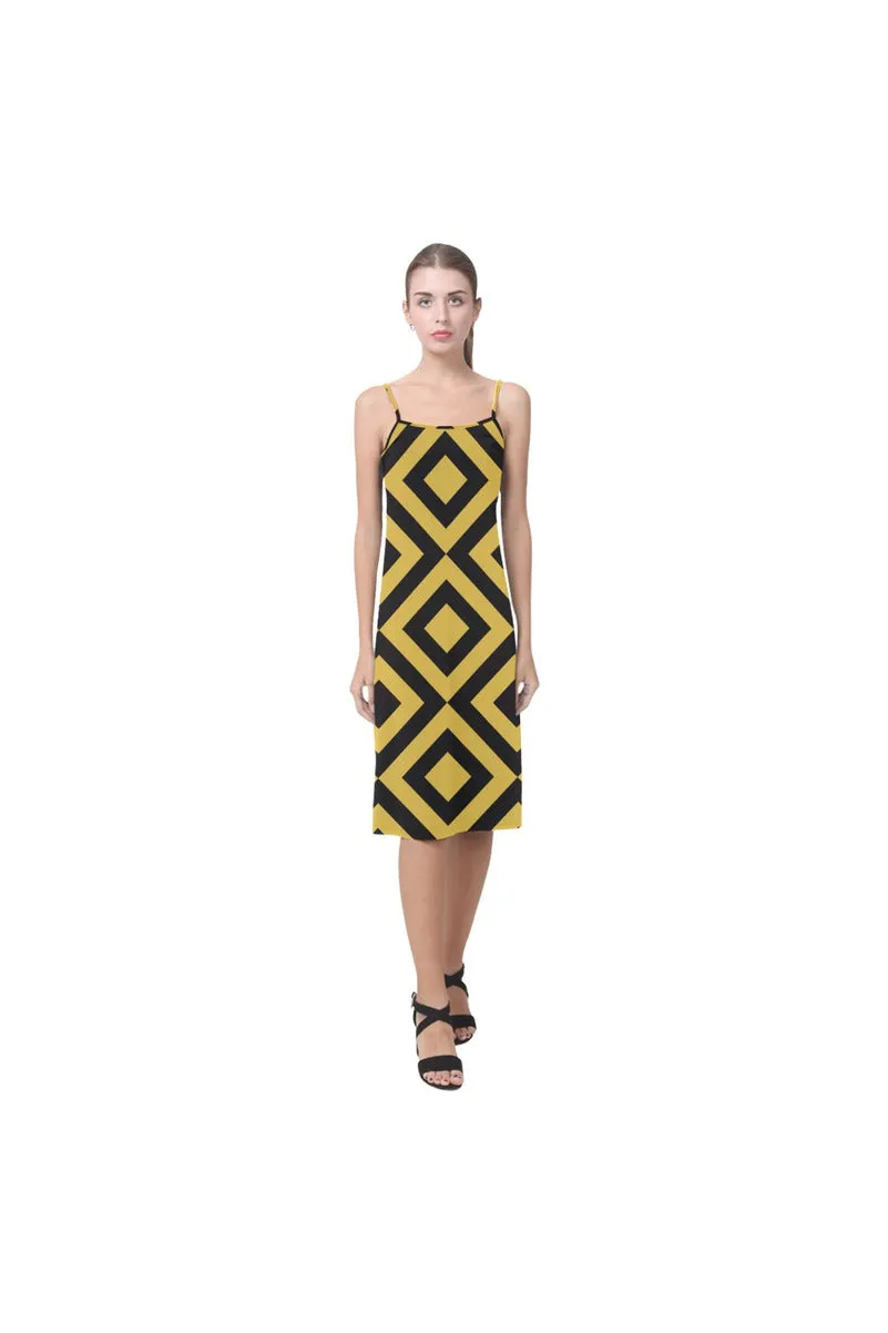 Black, Gold, & Diamonds Alcestis Slip Dress