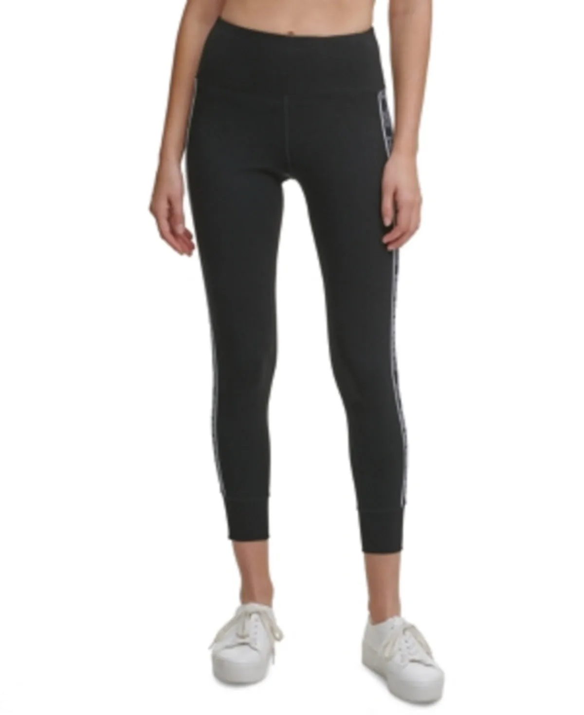 Calvin Klein Women's Outline-Logo High-Waist 7/8 Length Leggings, L