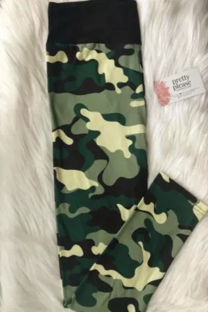 Camo Girl Camoflauge Super SOFT Yoga Band Leggings OS TC Plus rts