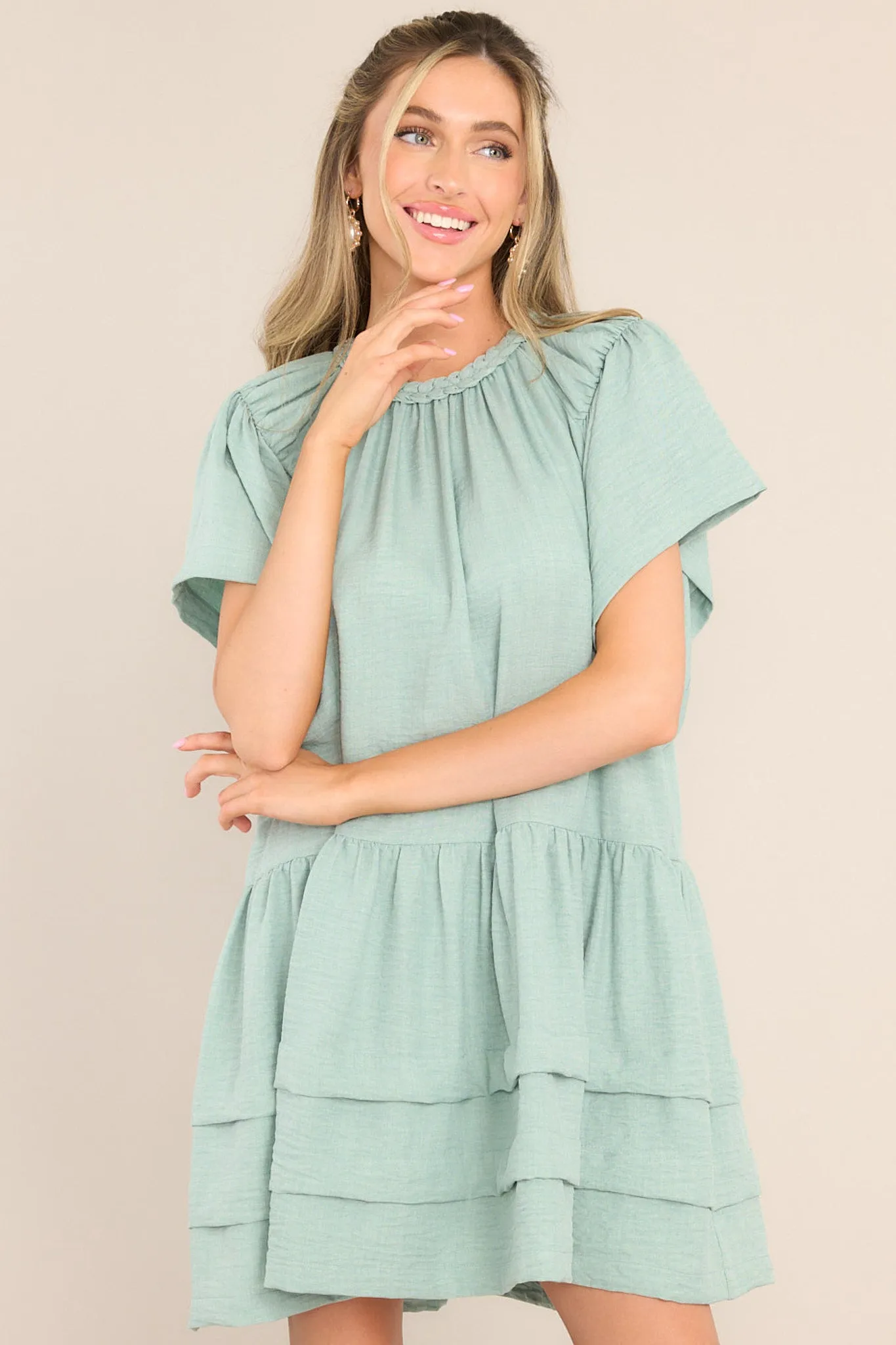 Chase Your Passion Sage Green Mini Dress