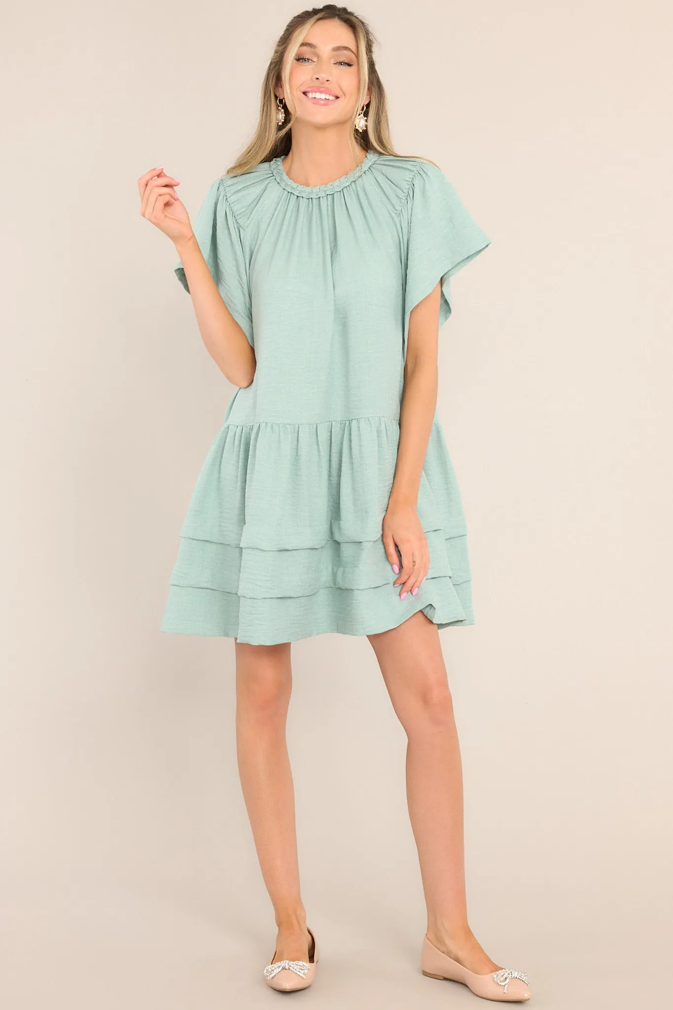 Chase Your Passion Sage Green Mini Dress