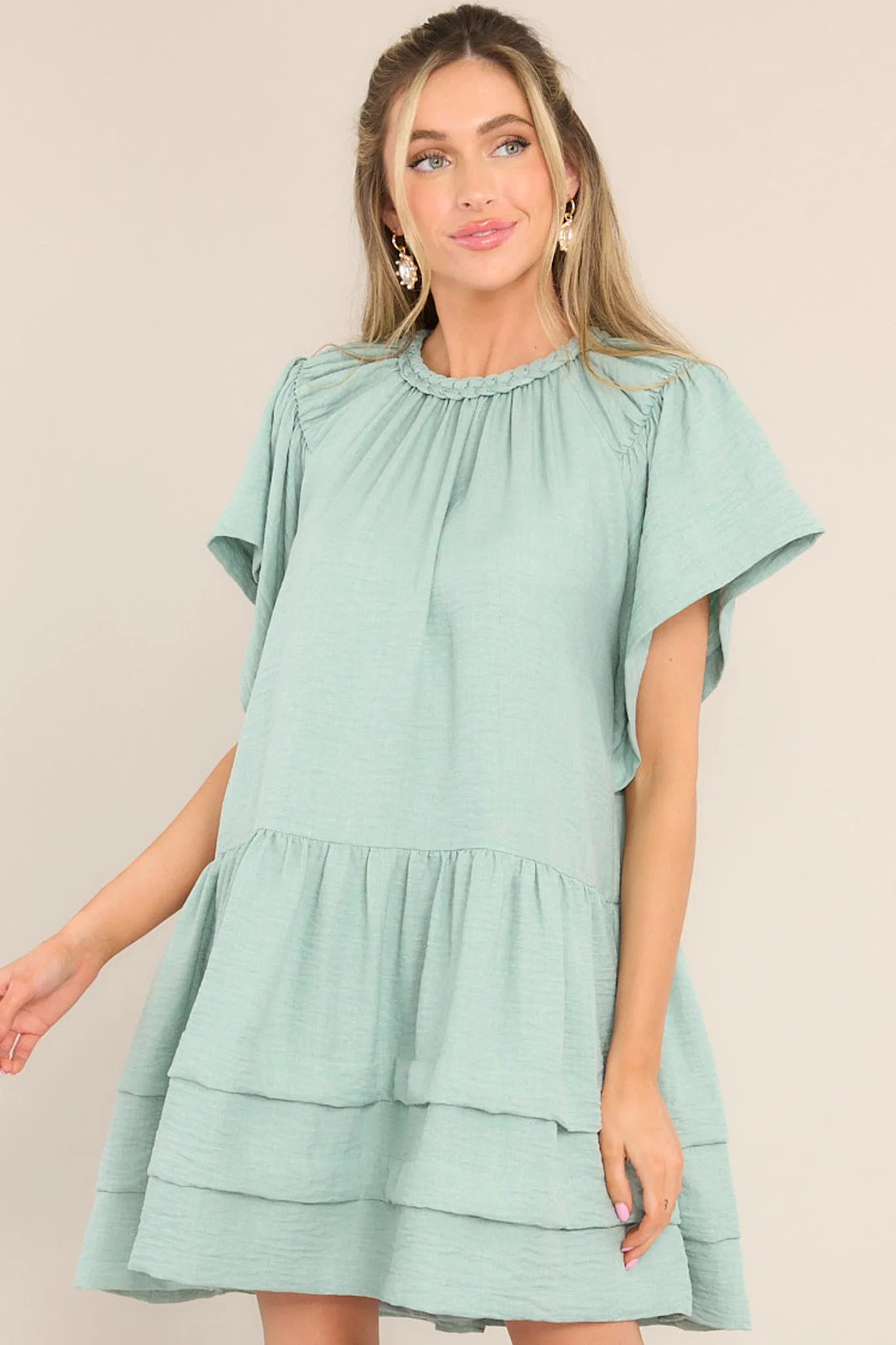 Chase Your Passion Sage Green Mini Dress