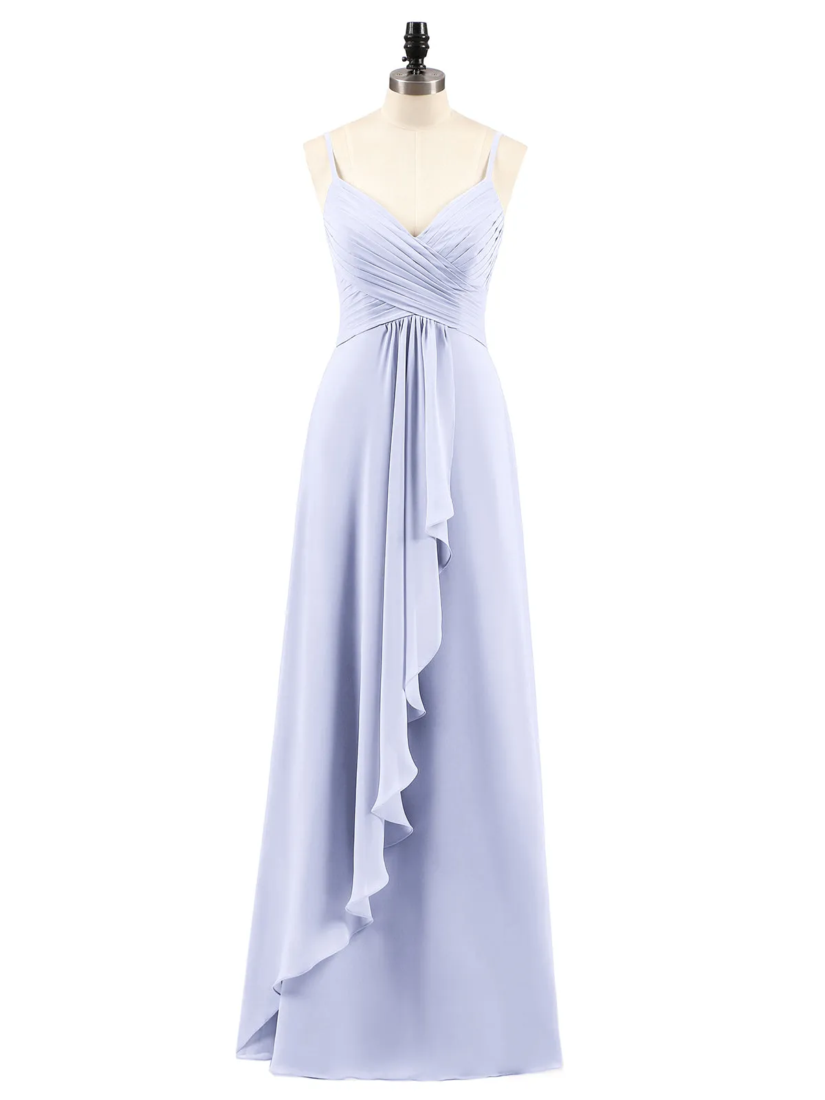 Chiffon Bridesmaid Dresses with Cascade Skirt-Lavender