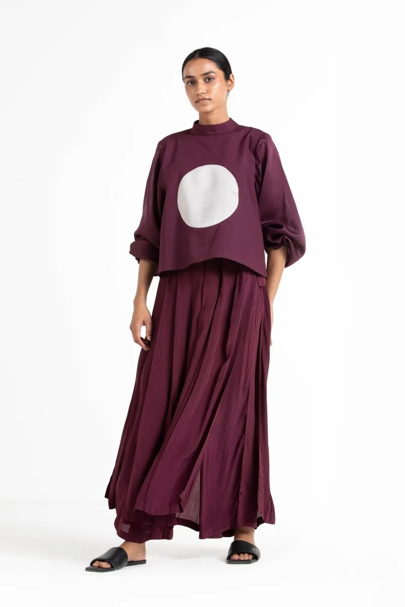 Circle Top Co-ord Wine