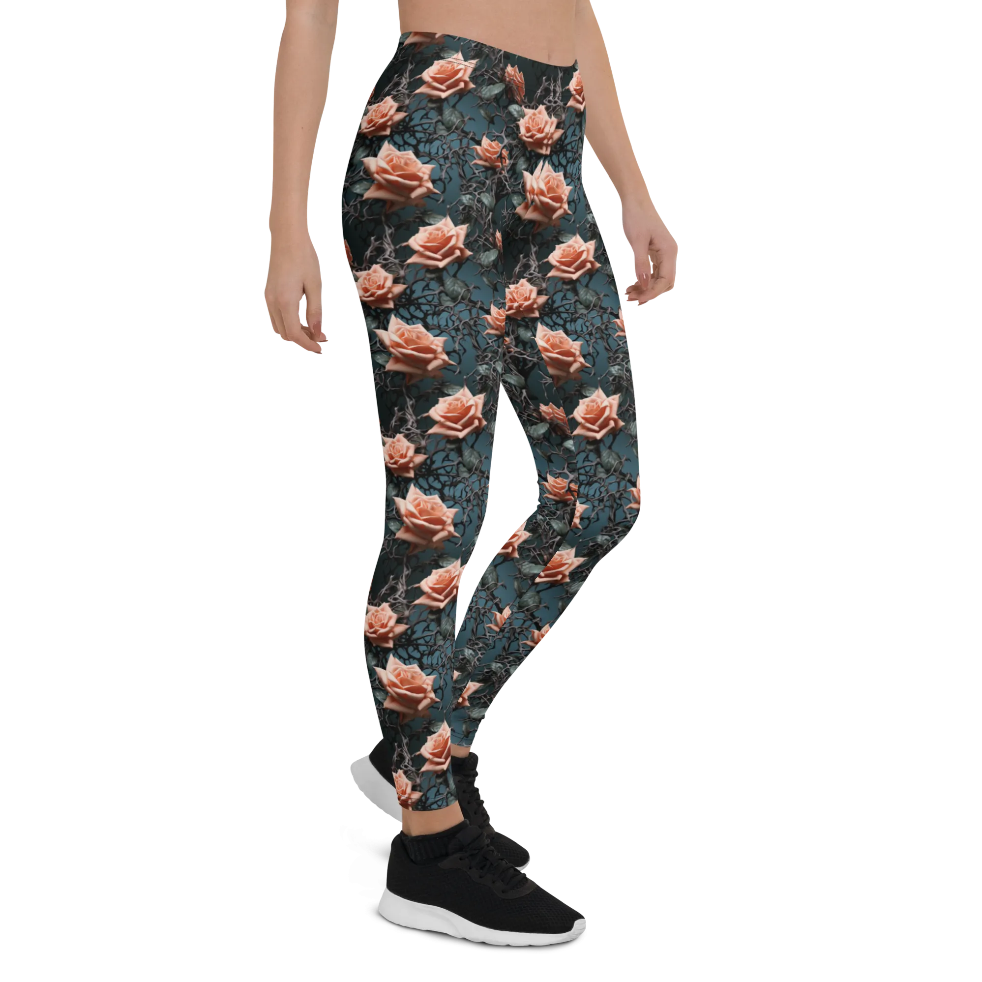 Colorful Roses and Thorns Leggings