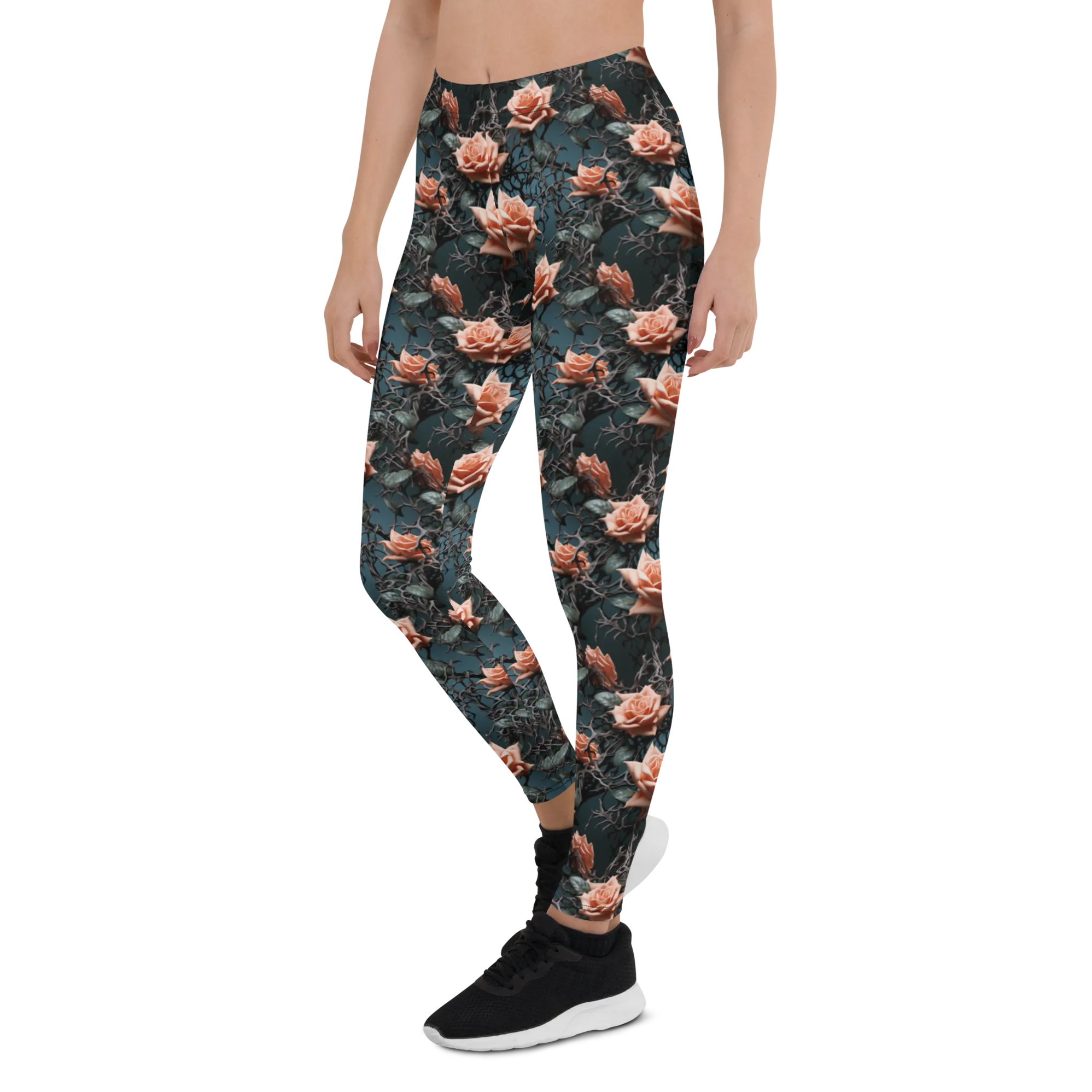 Colorful Roses and Thorns Leggings