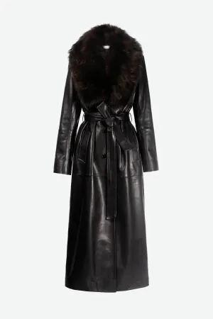 Dakota Coat - Black (Espresso Collar)