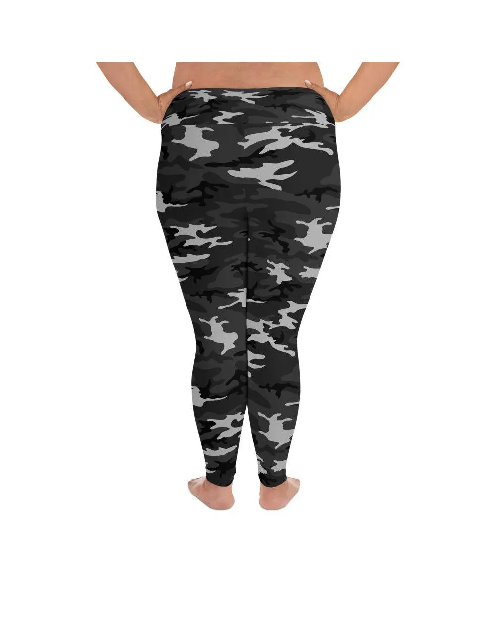 Dark Grey Camo Plus Size Leggings