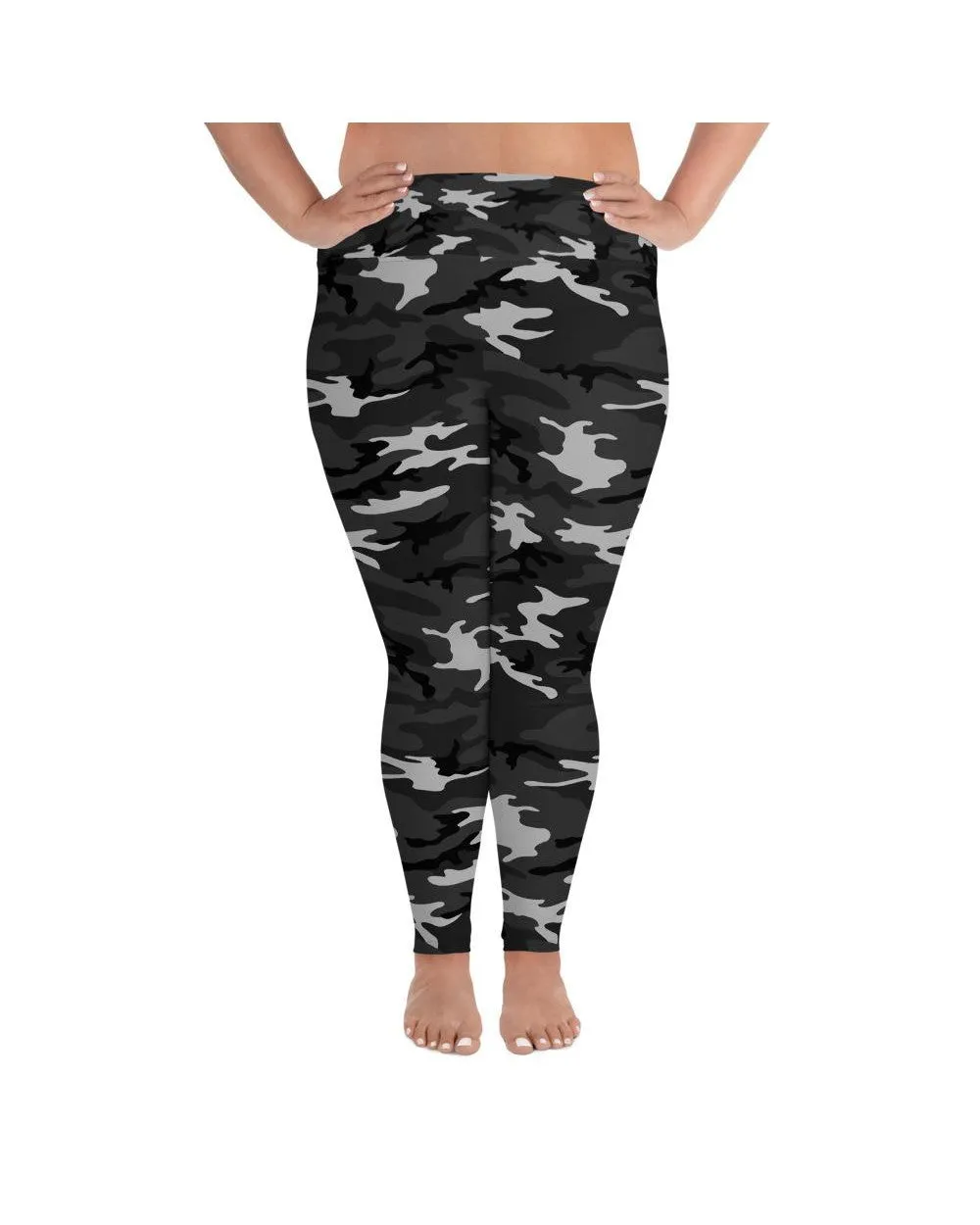 Dark Grey Camo Plus Size Leggings