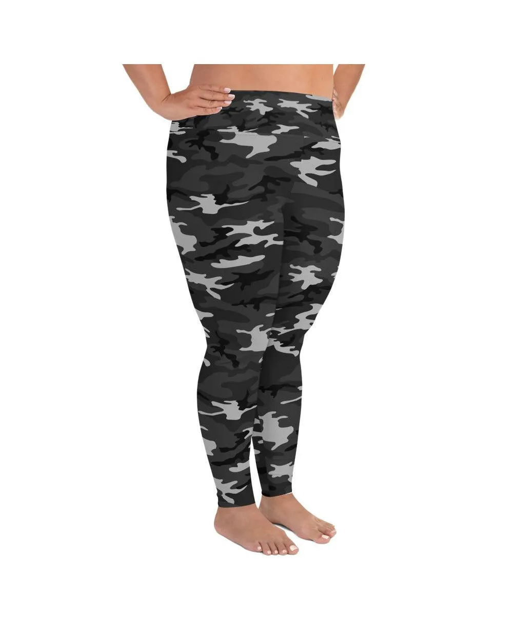 Dark Grey Camo Plus Size Leggings