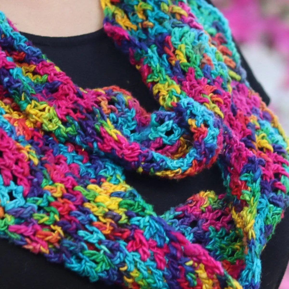 Darn Good Ripple Infinity Scarf Crochet Pattern