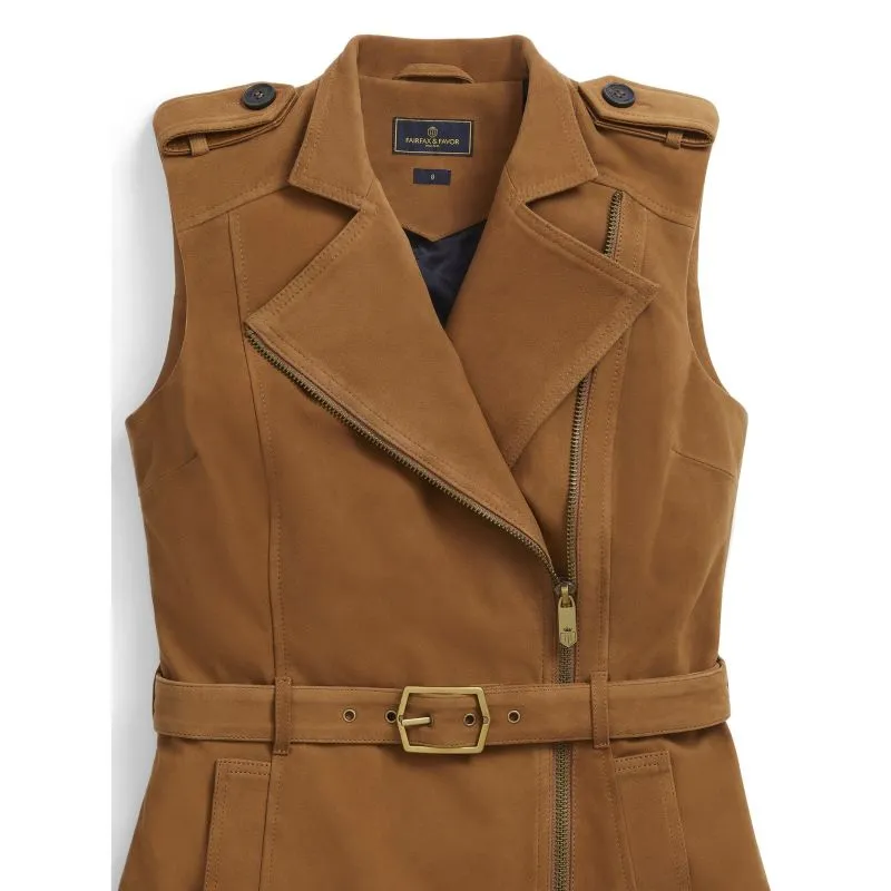 Fairfax & Favor Primrose Ladies Suede Gilet - Tan