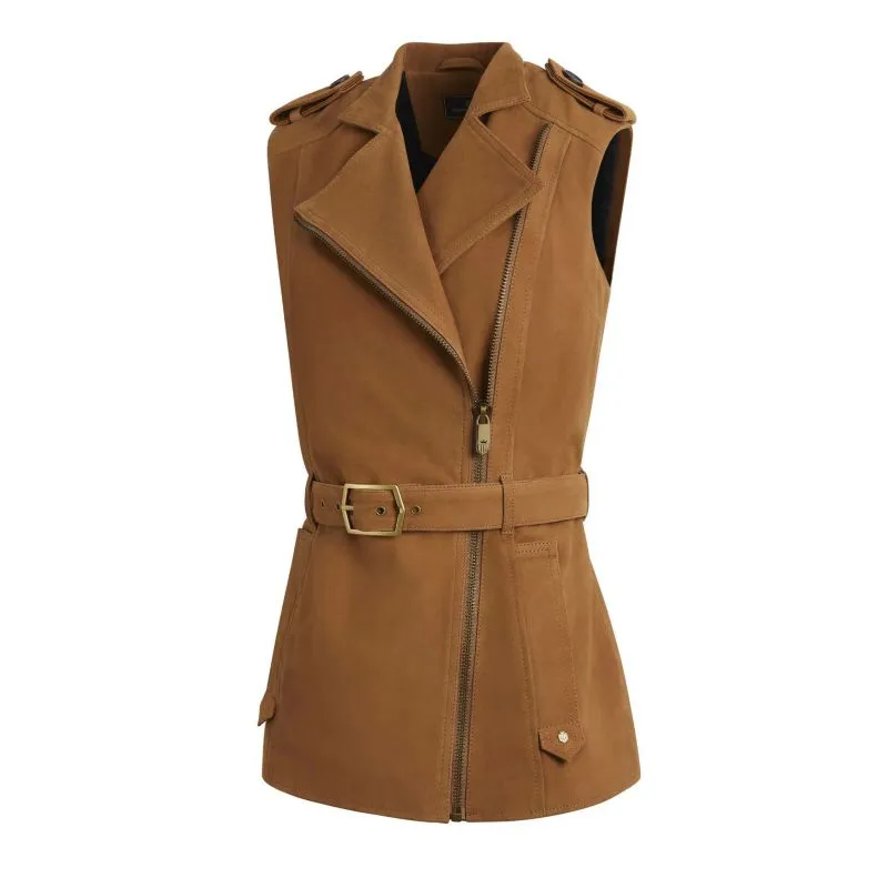 Fairfax & Favor Primrose Ladies Suede Gilet - Tan