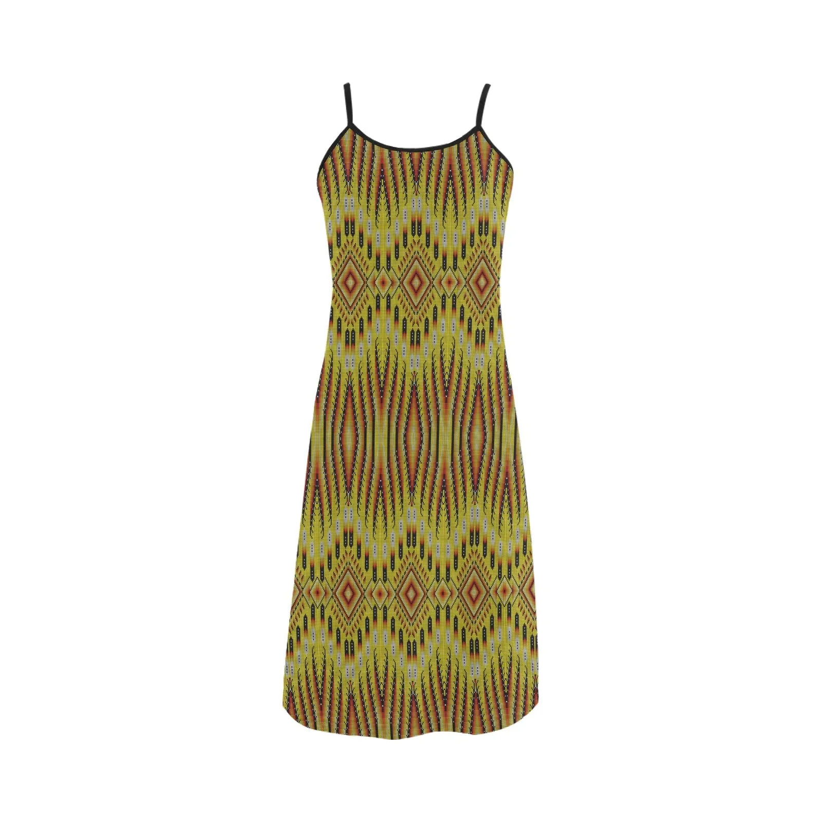 Fire Feather Yellow Alcestis Slip Dress