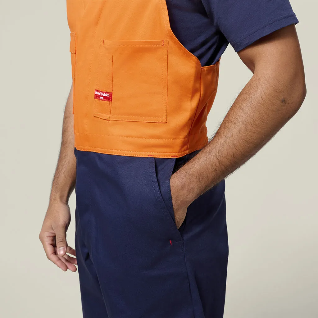 Hard Yakka Hi-Vis 2Tone Action Back Cotton Drill Overall (Y01526)