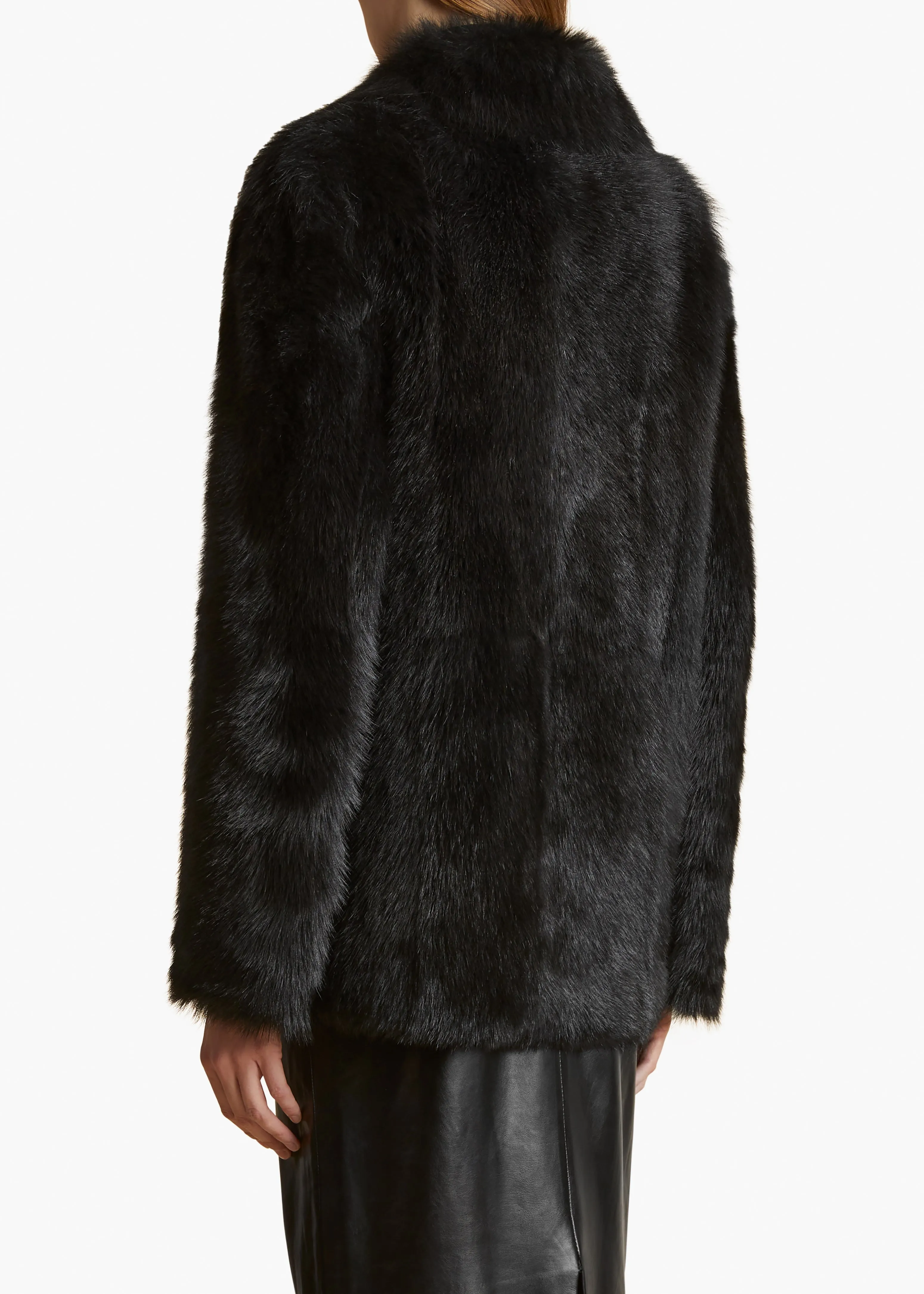 Iana Jacket in Black Shearling