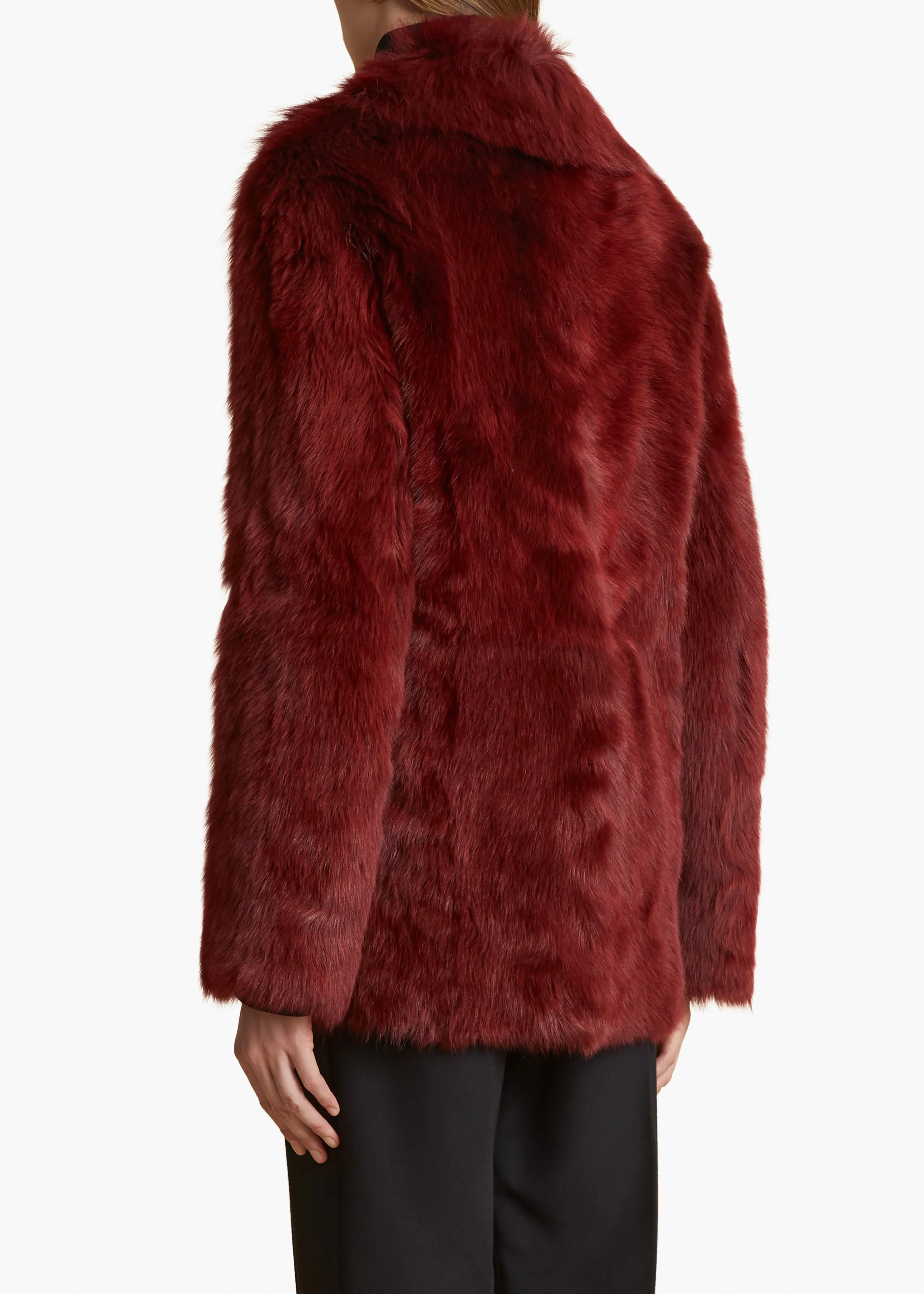 Iana Jacket in Oxblood Shearling