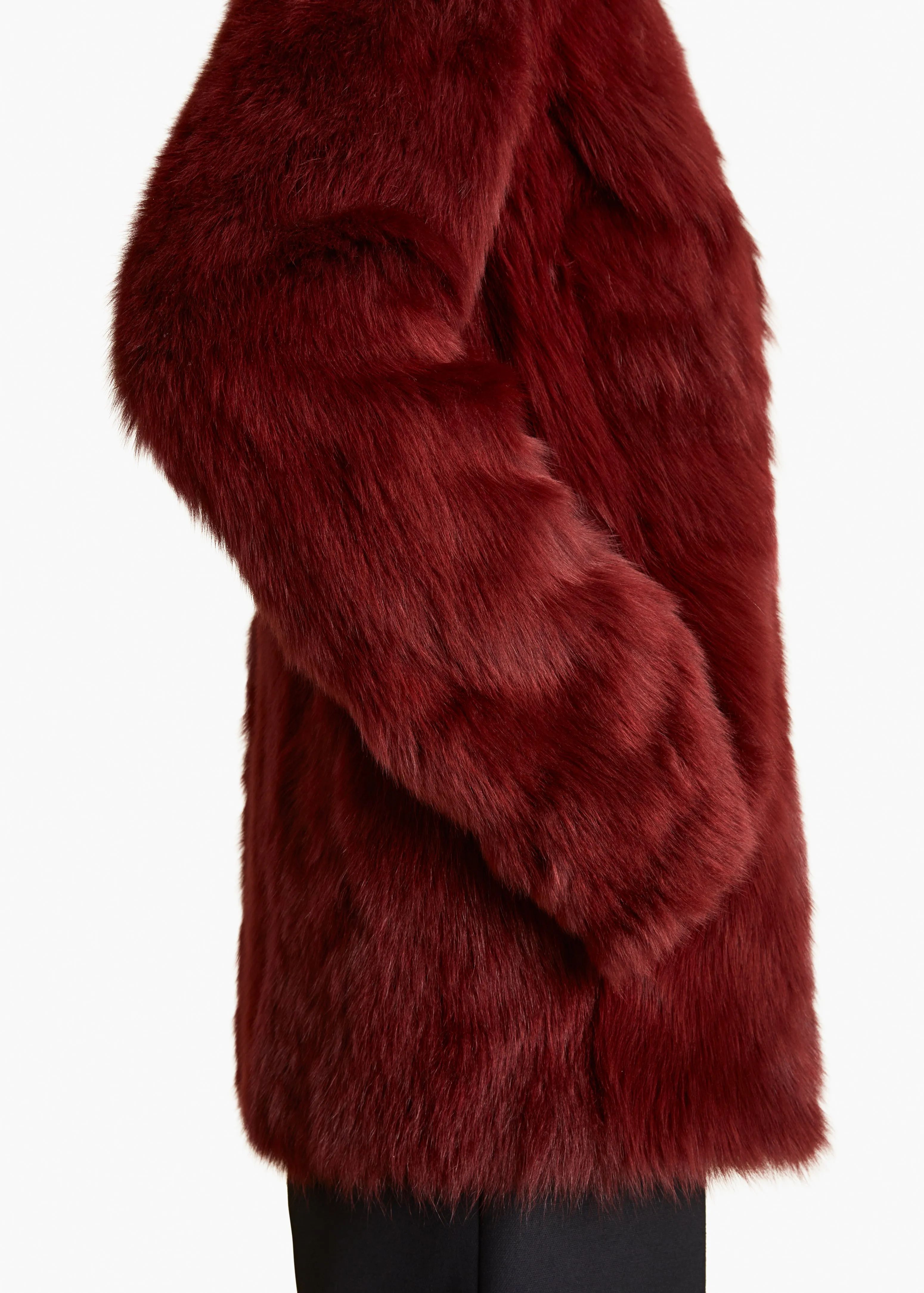 Iana Jacket in Oxblood Shearling