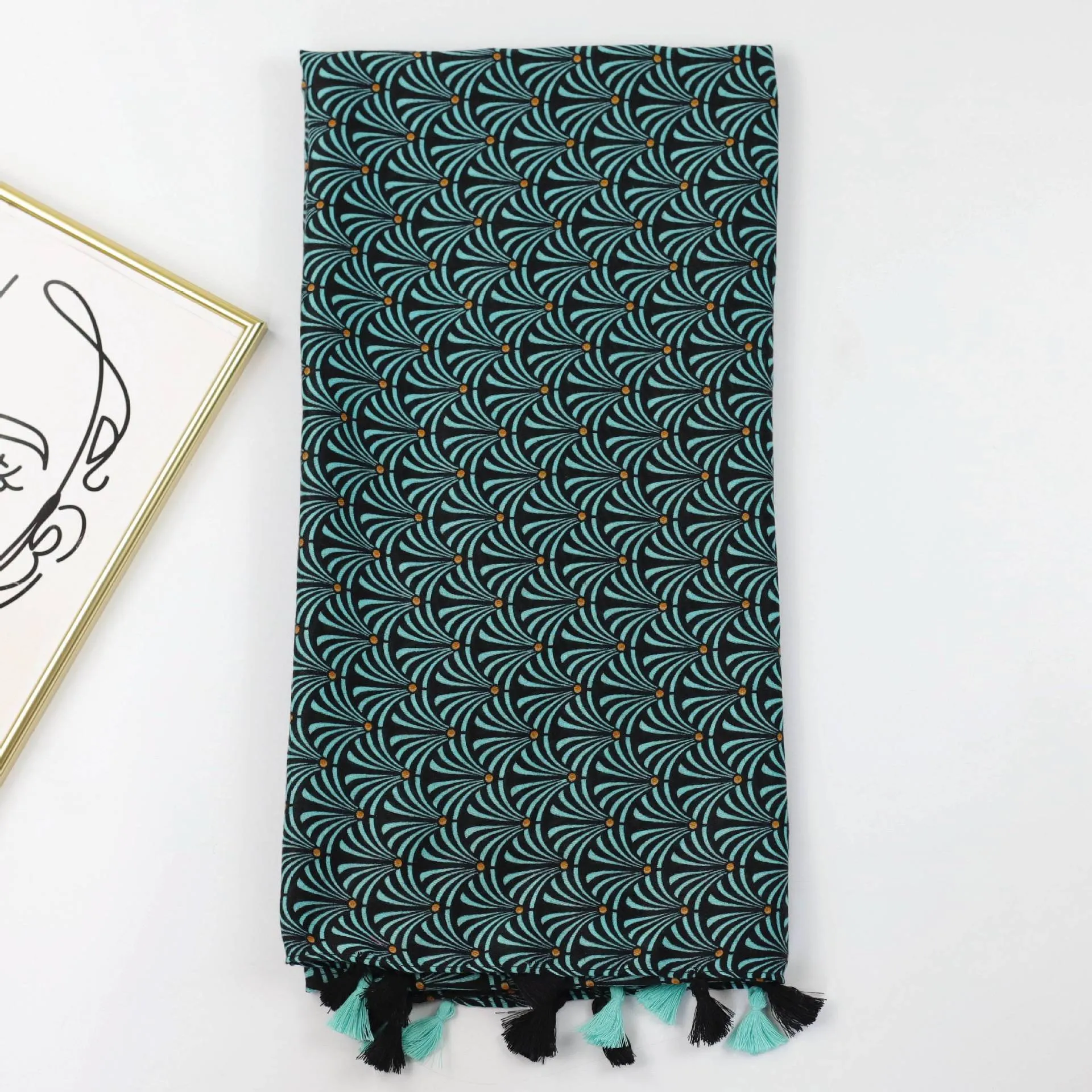 JY230903 Geometric pattern printed scarf