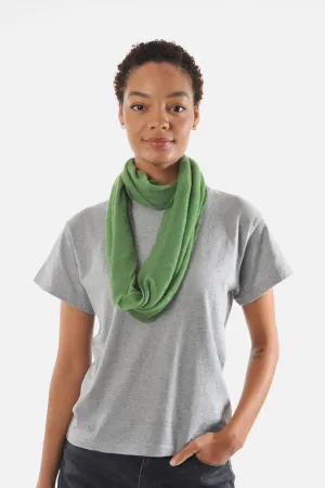 Kelly Green Cashmere Classic Knit Tube Scarf