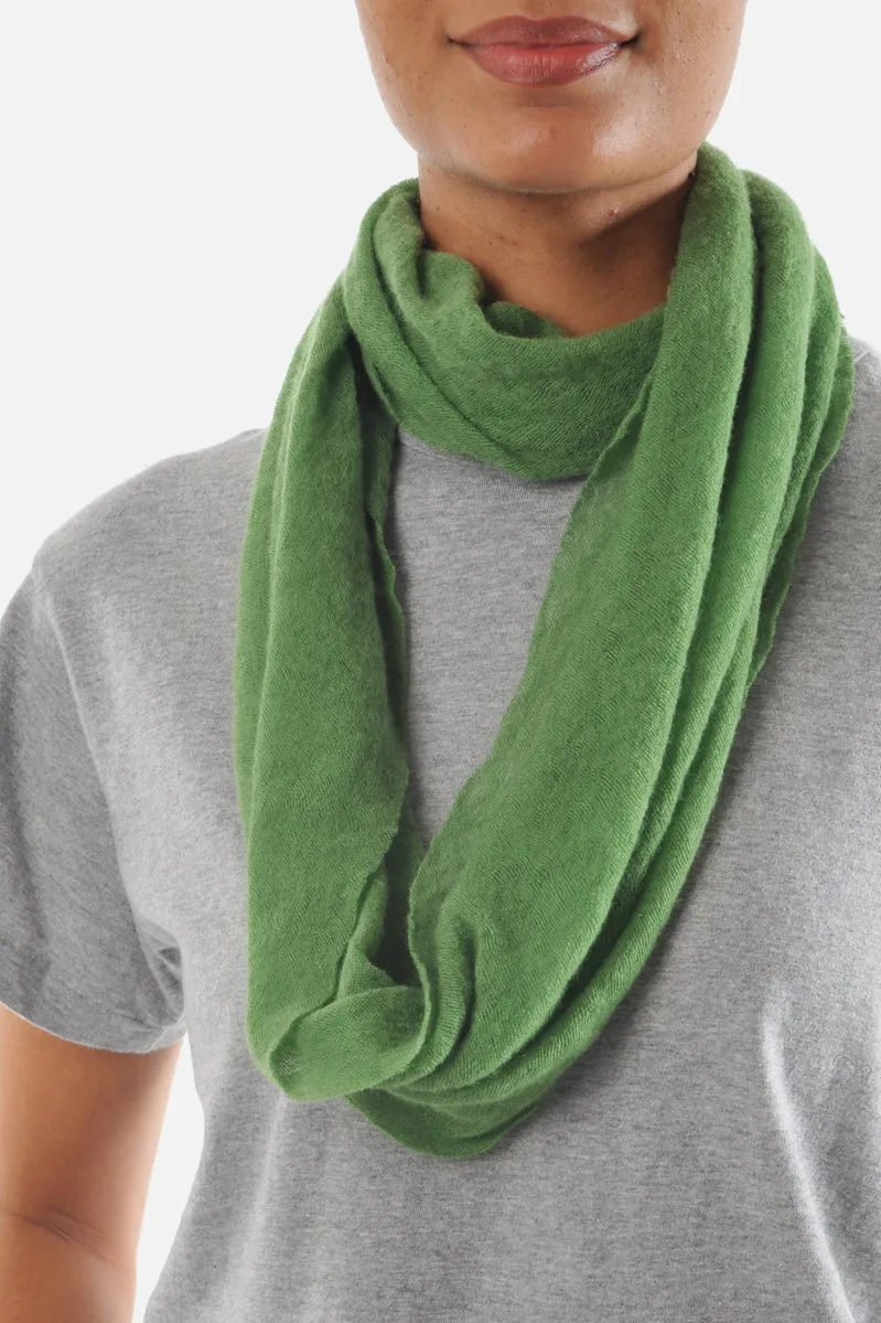 Kelly Green Cashmere Classic Knit Tube Scarf