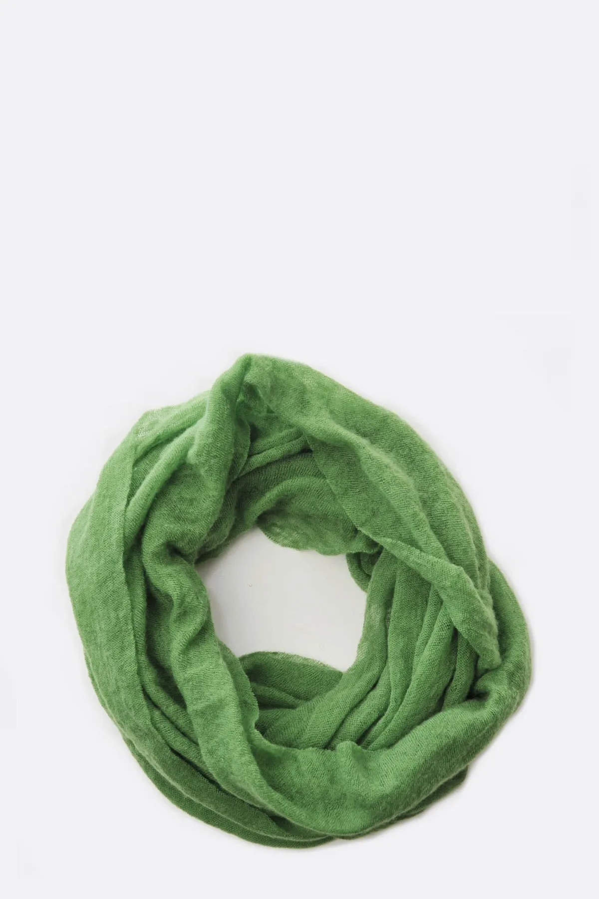 Kelly Green Cashmere Classic Knit Tube Scarf