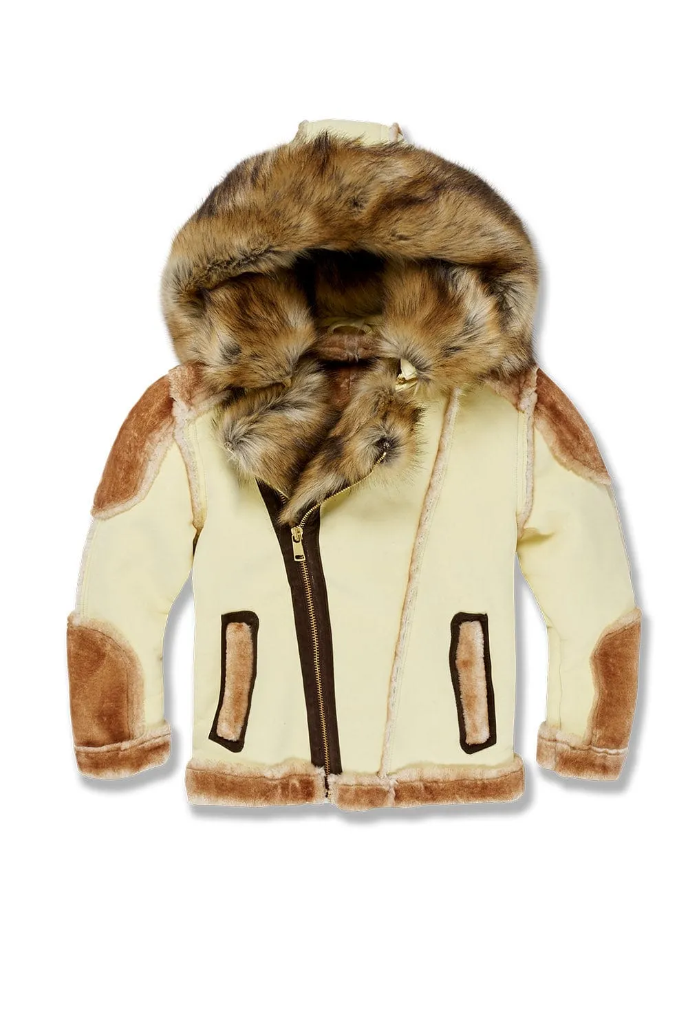 Kids El Jefe Shearling Moto Jacket (Pastel Yellow)