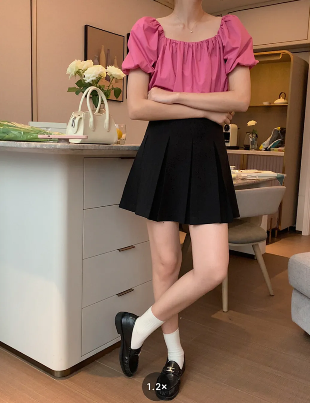 [Korean Style] High Waist Solid Color Tennis Mini Skirt