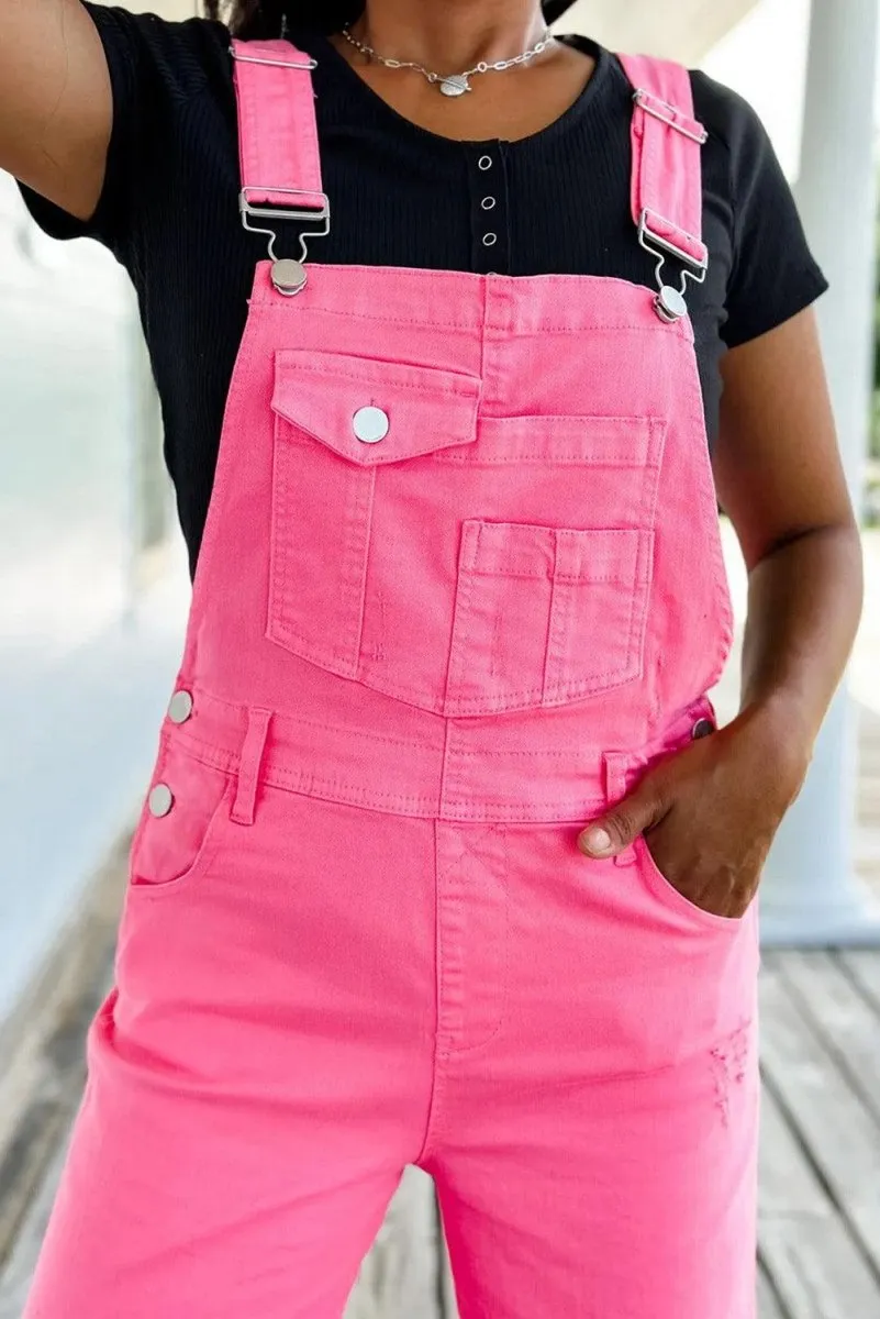 Leann Distressed Overall Denim