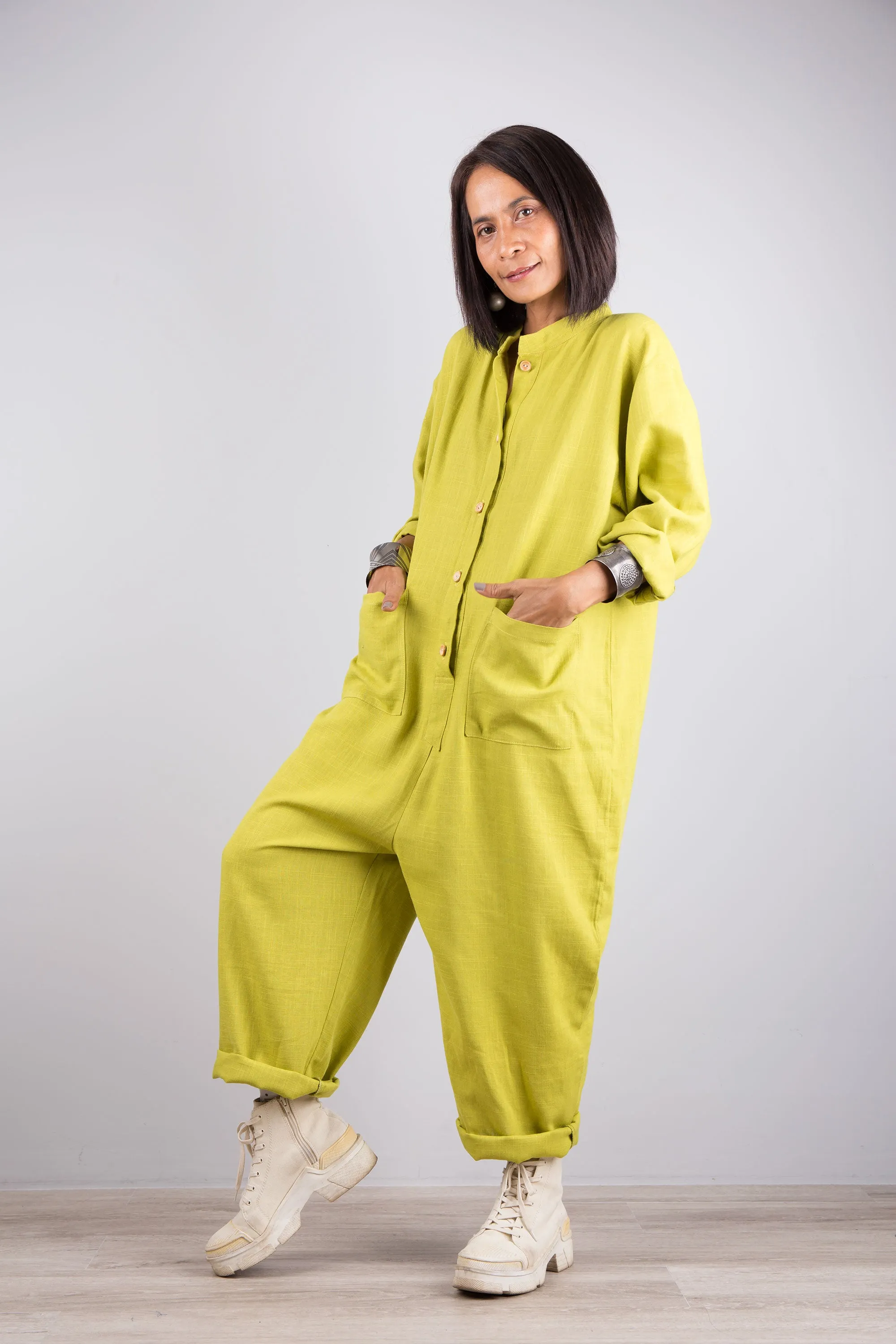 Loose fit linen jumpsuit