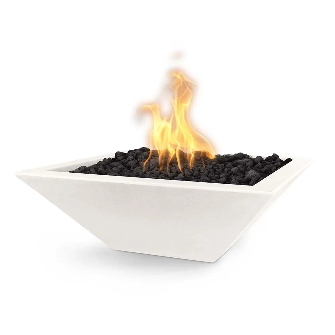 Maya 30" Square Fire Bowl - GFRC Concrete - Fire Feature