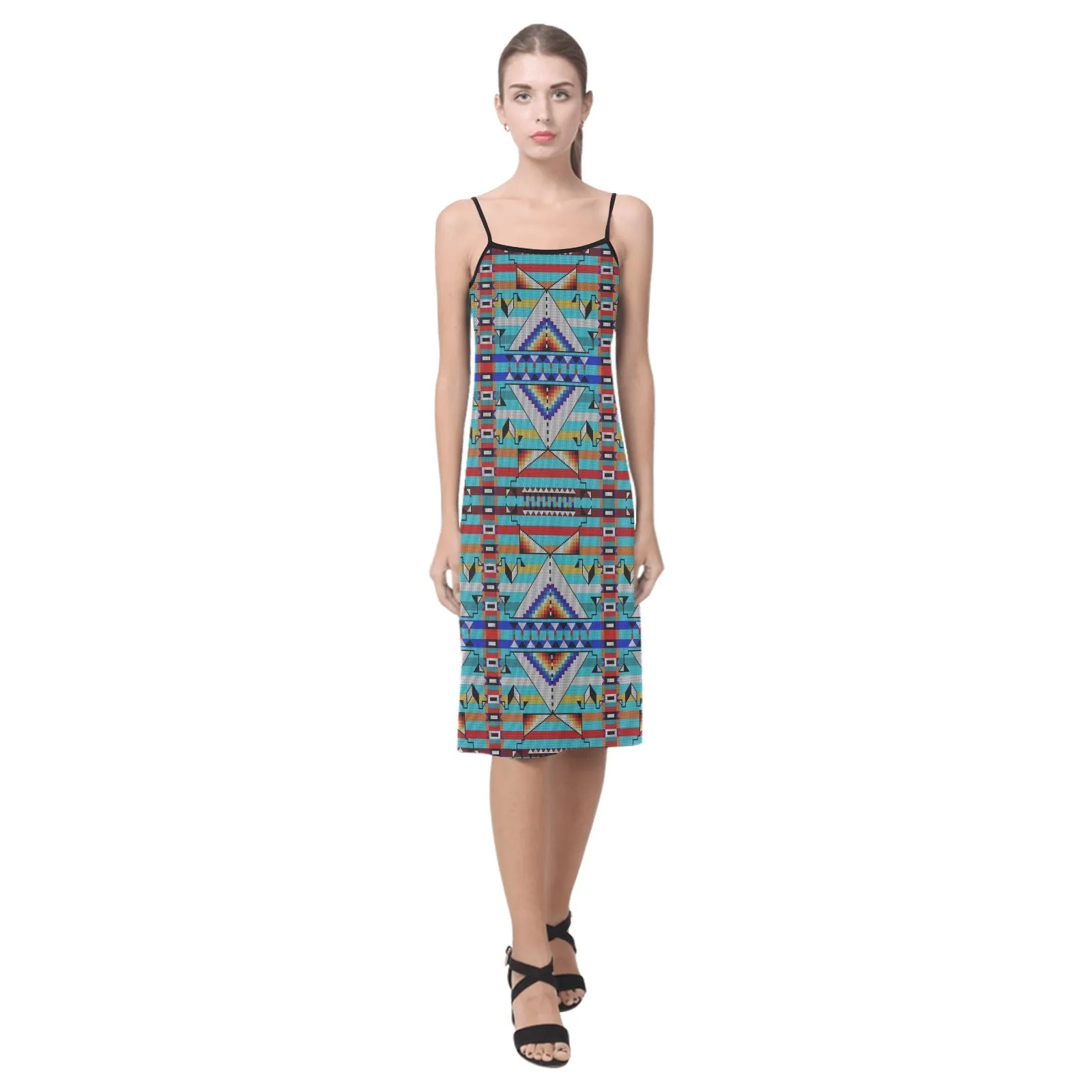 Medicine Blessing Turquoise Alcestis Slip Dress (Model D05)