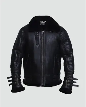 Men's Affliction Black Shearling Jacket