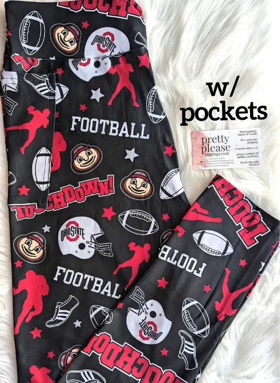 Ohio State Buckeye Football Super SOFT Yoga Band Leggings OSU OS TC Plus rts