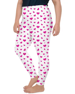 Pink Hearts Plus Size Leggings