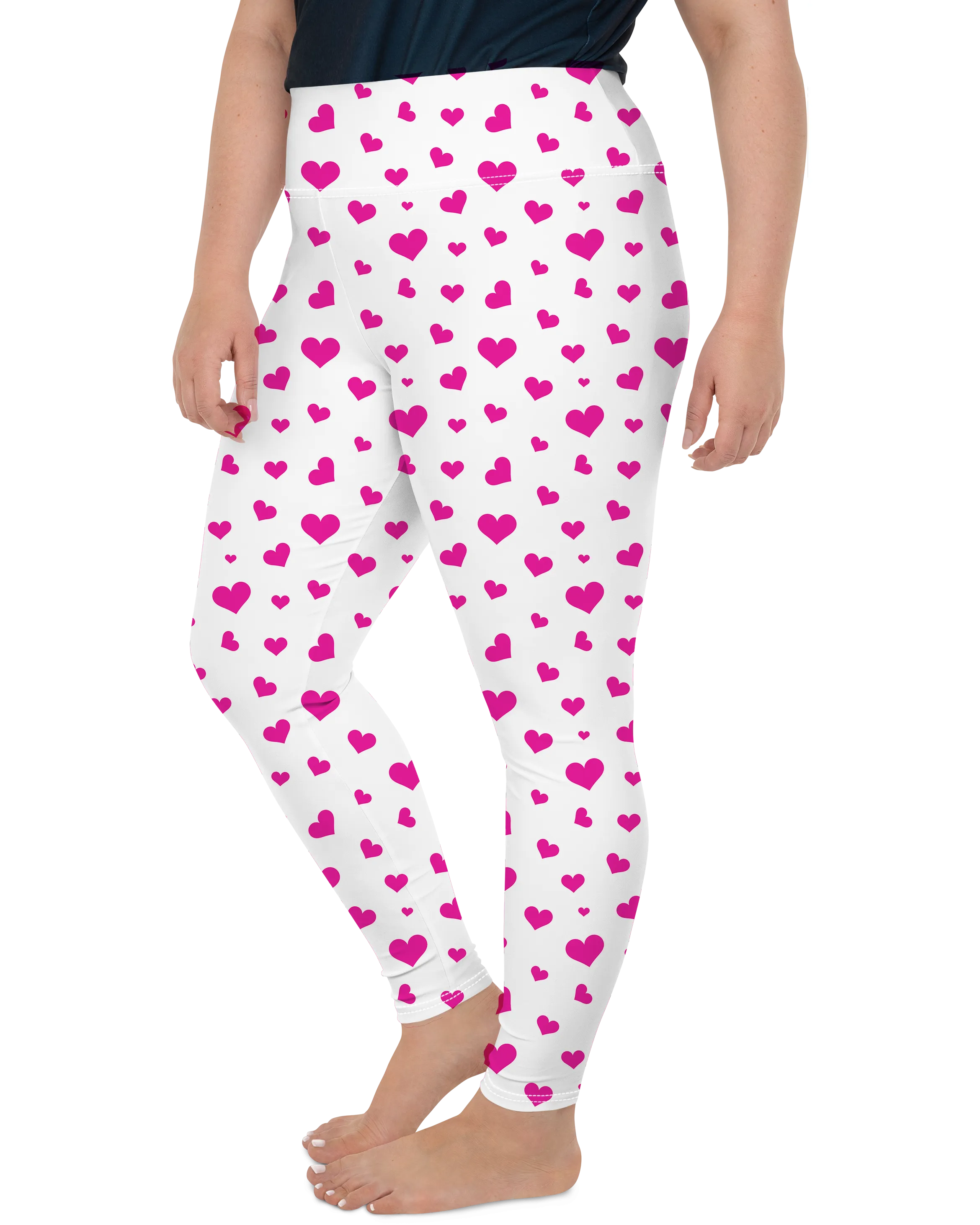 Pink Hearts Plus Size Leggings