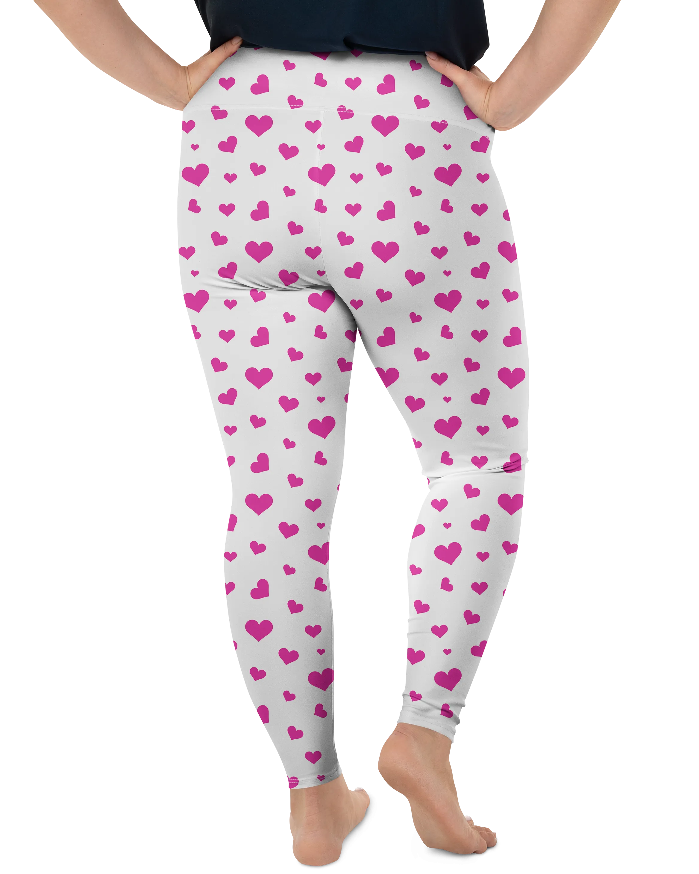 Pink Hearts Plus Size Leggings