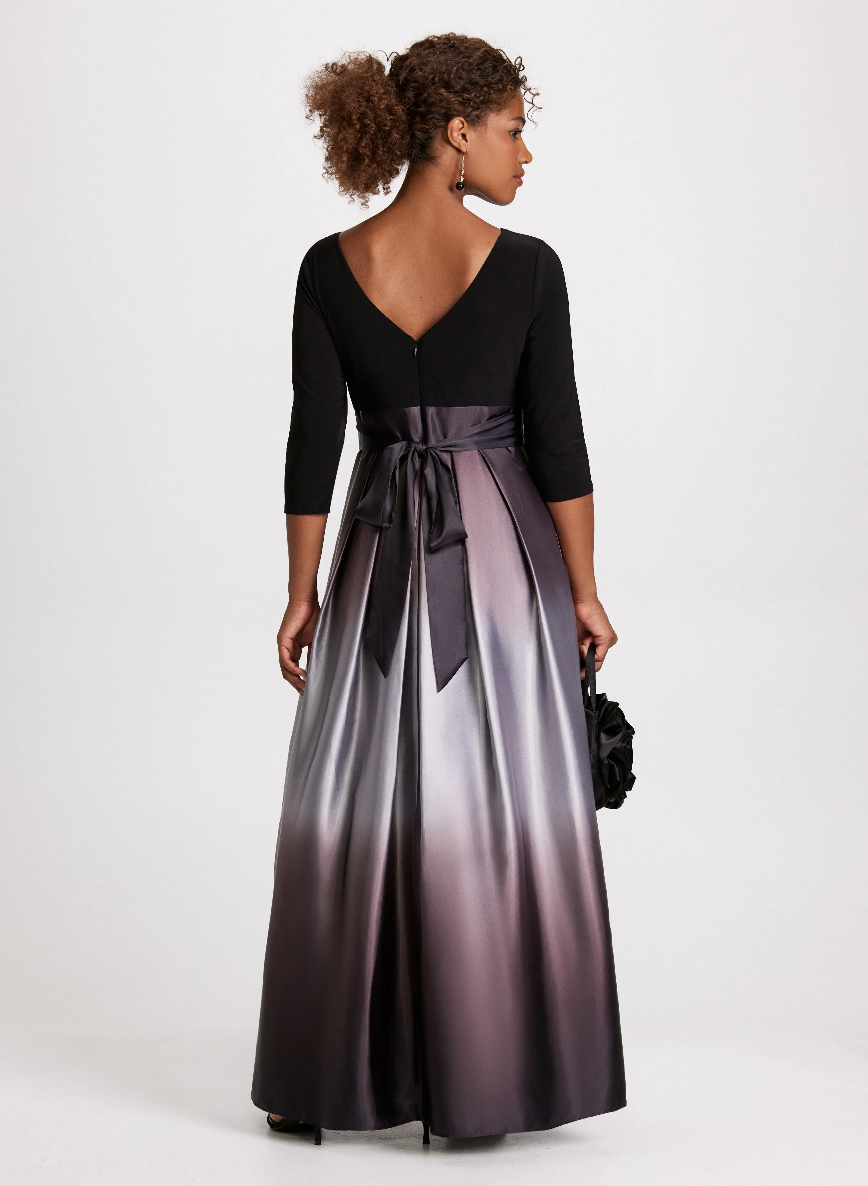 Pleated Ombre Effect Dress