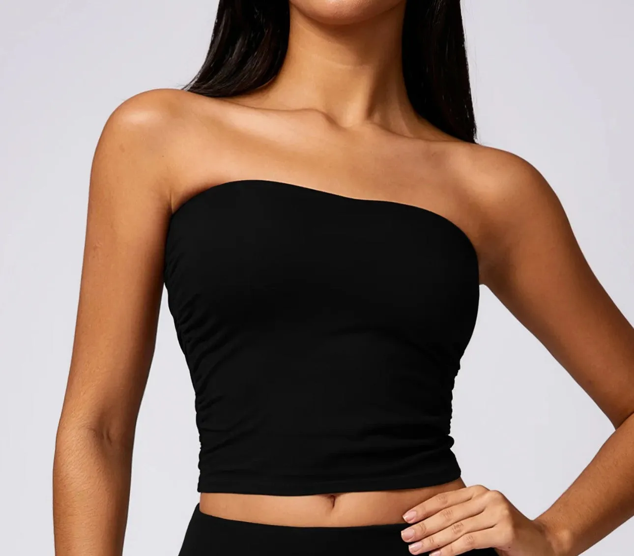 Pleated Side Bandeau Top - 4 Colour Ways