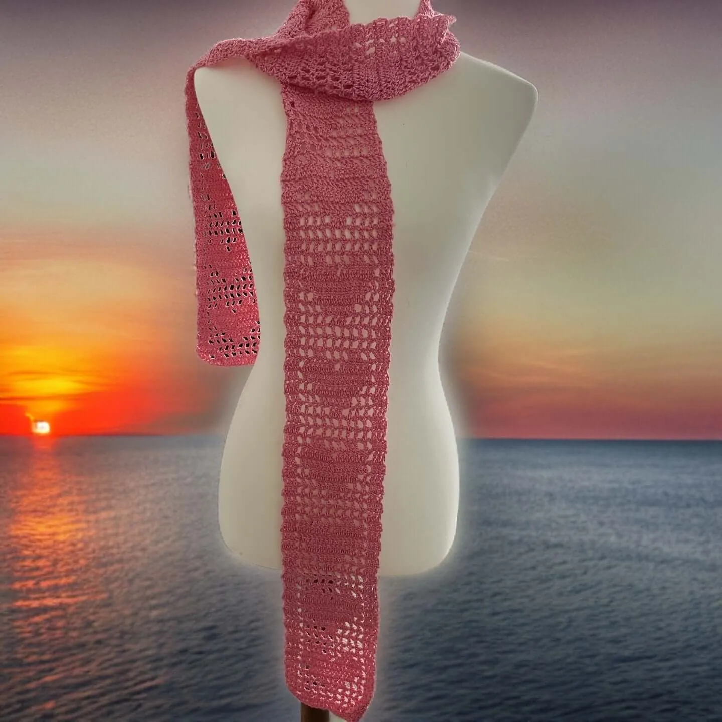 Scarf, Filet Crochet, Hearts