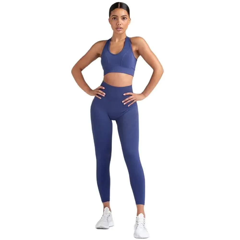 Seamless Yoga Waist Leggings Set