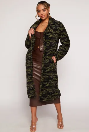 Sherpa Printed Pattern Teddy Coat